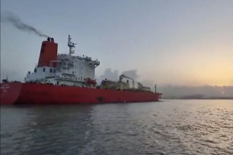 Ein Schiff auf der Straße von Hormus