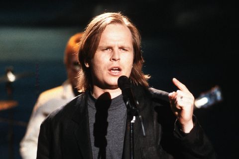 Sänger Herbert Grönemeyer während eines Auftritts in München, Personen , Highlight; 1988,