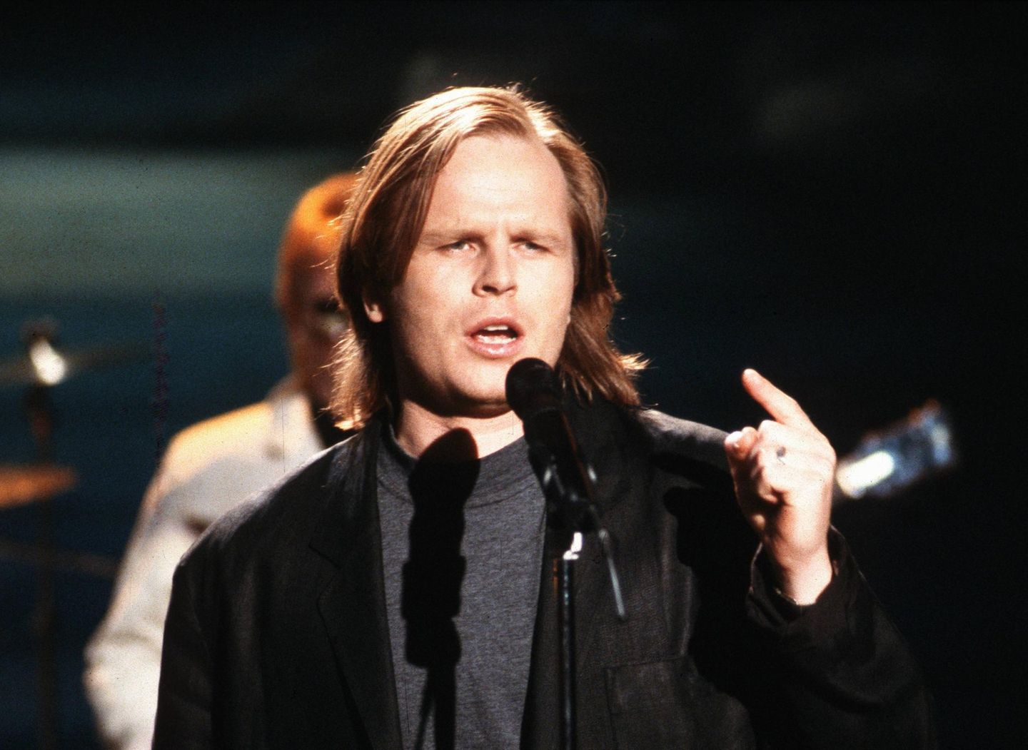 Sänger Herbert Grönemeyer während eines Auftritts in München, Personen , Highlight; 1988,