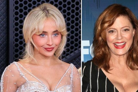 Susan Sarandon (r.) verkörperte bei Coachella eine gealterte Version von Popstar Sabrina Carpenter.