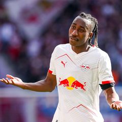 Yan Diomande erlöste Leipzig mit der Führung. Foto: Jan Woitas/dpa