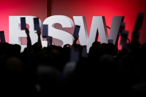BSW-Logo auf Parteitag