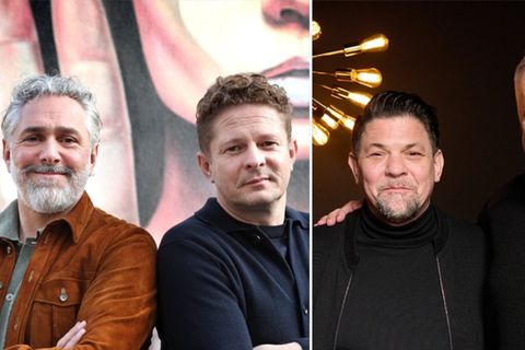 Roland Trettl und Martin Klein (v.l.) sowie Tim Mälzer und Alexander Herrmann treten gegeneinander an.