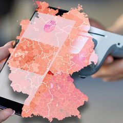 Kaufkraft Deutschland: Symbolbild mit Landkarte