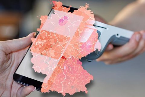 Kaufkraft Deutschland: Symbolbild mit Landkarte