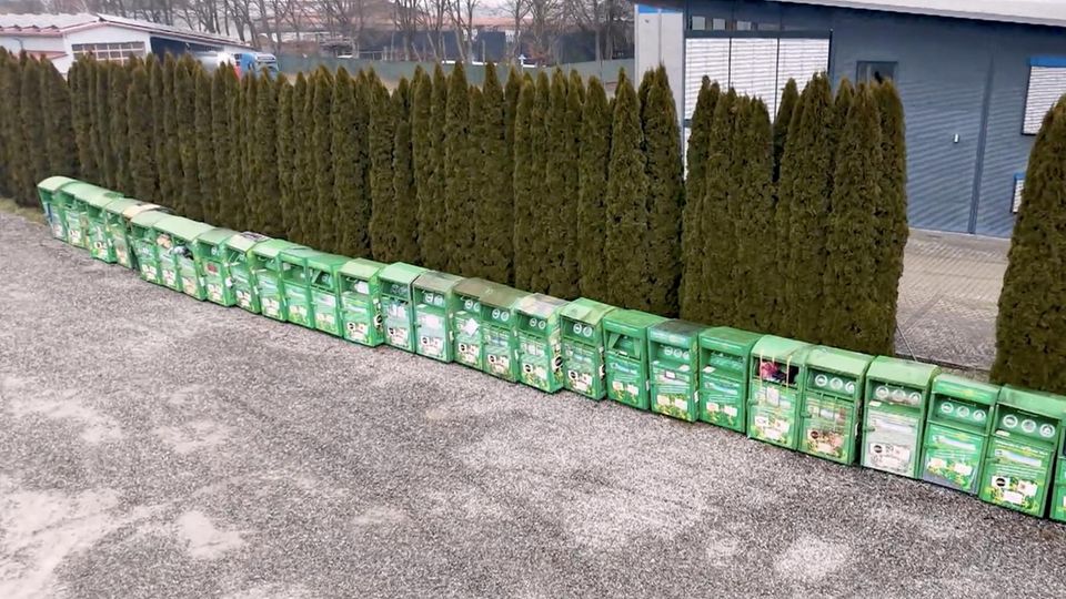 Container in einer Reihe