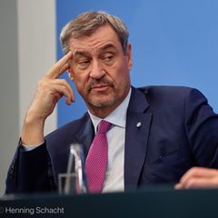 Söder und Merz bei der Pressekonferenz nach dem Koalitionsgipfel