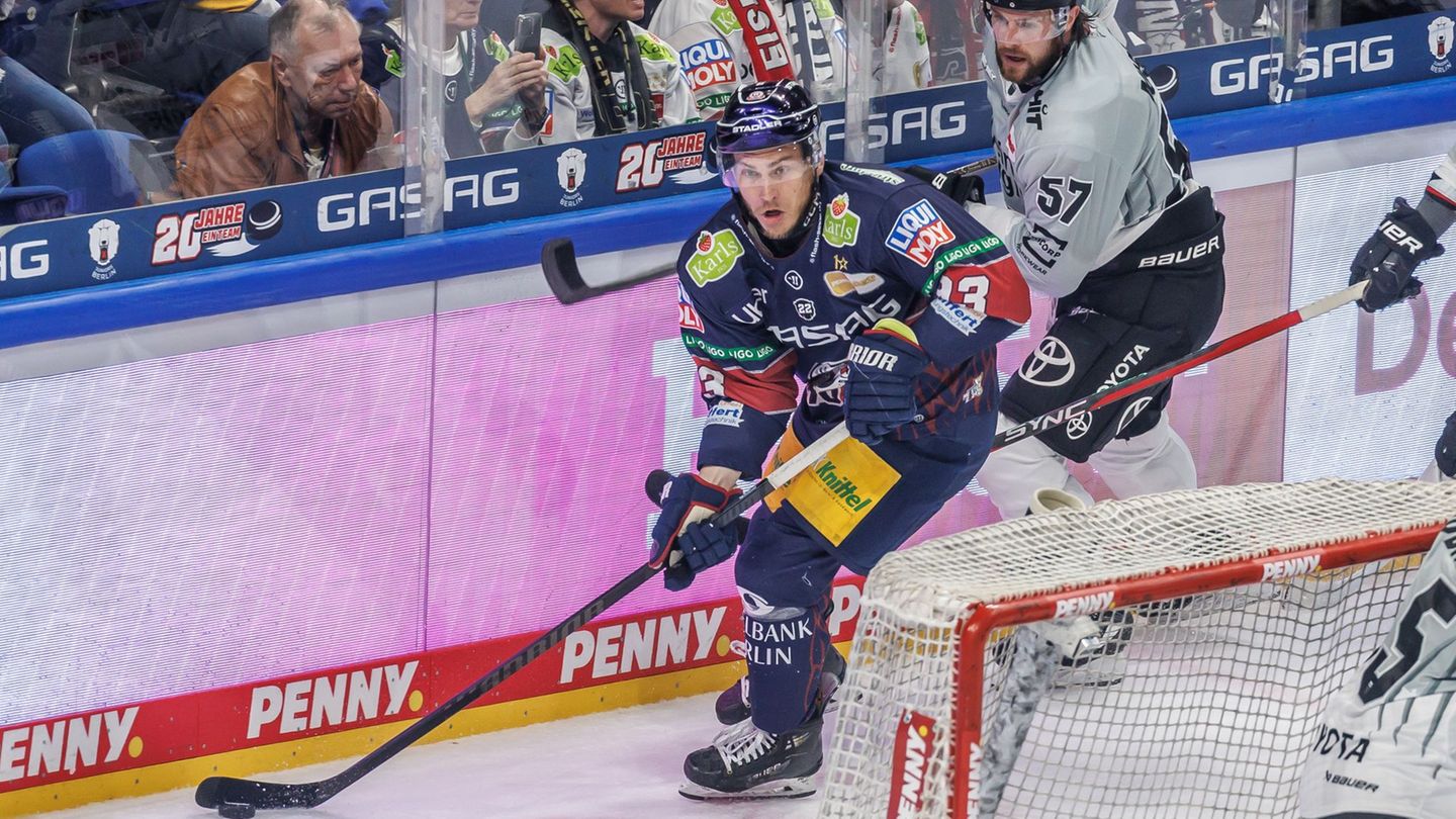 Angreifer Leonhard Pföderl beendete mit seinen neiden Toren beim 4:2 der Eisbären Berlin gegen die Kölner Haie eine lange Dursts