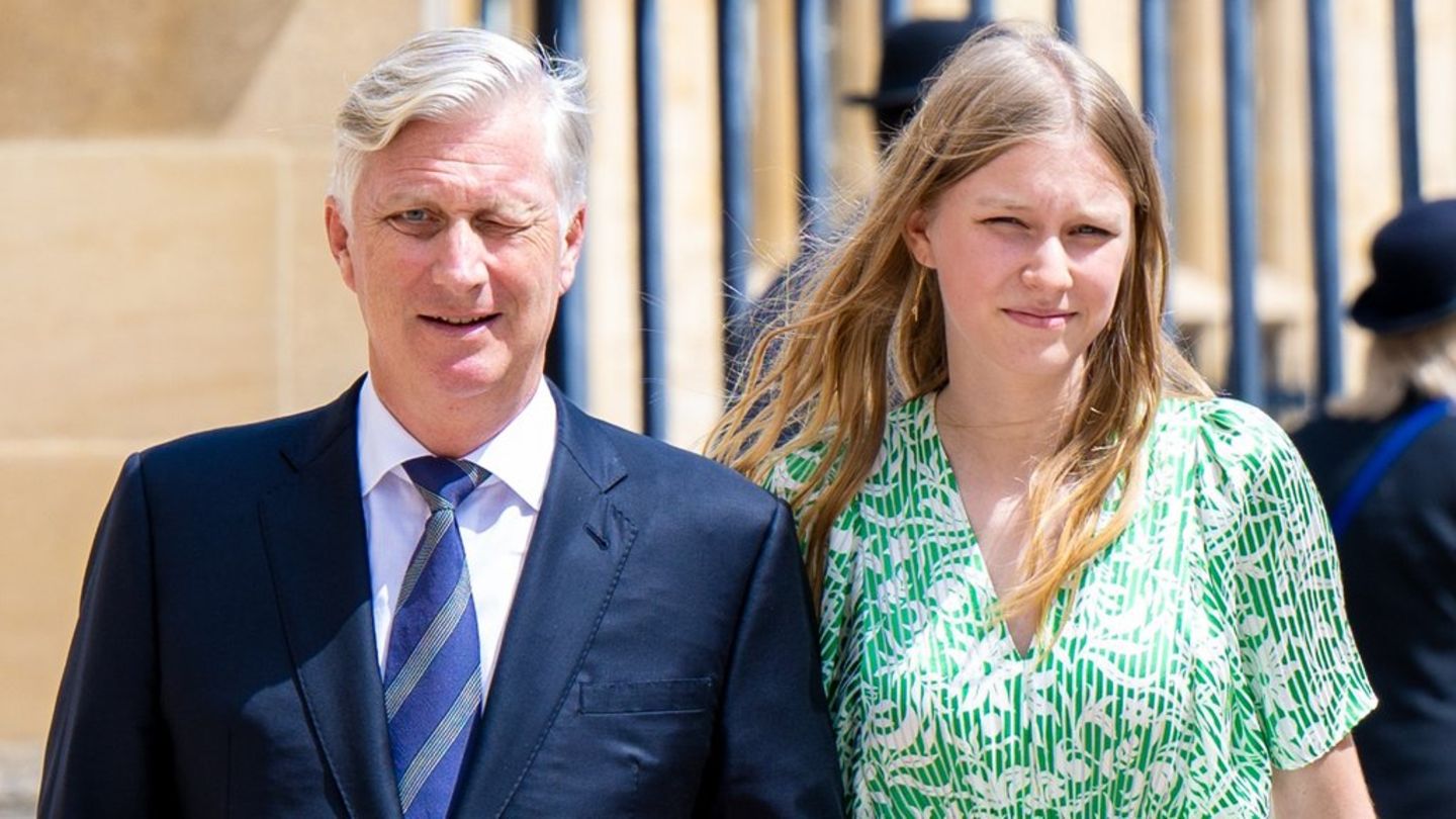 König Philippe und seine jüngste Tochter Prinzessin Eléonore.