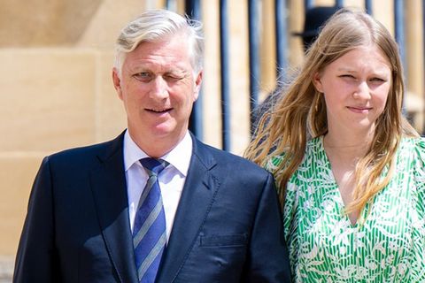 König Philippe und seine jüngste Tochter Prinzessin Eléonore.