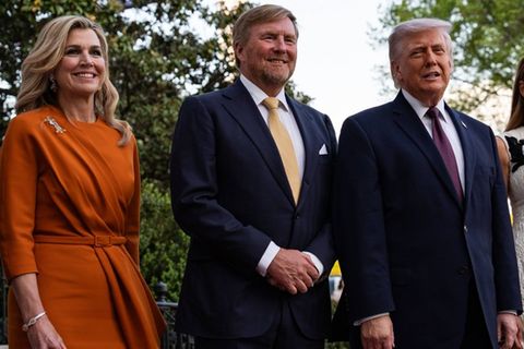 Gute Stimmung: Máxima und Willem-Alexander (l.) sowie Donald und Melania Trump posierten lachend für die Fotografen.