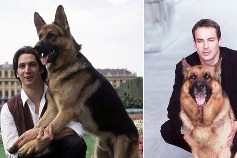 Tobias Moretti (li.) und Gedeon Burkhard waren die ersten beiden Kollegen von Schäferhund "Kommissar Rex".