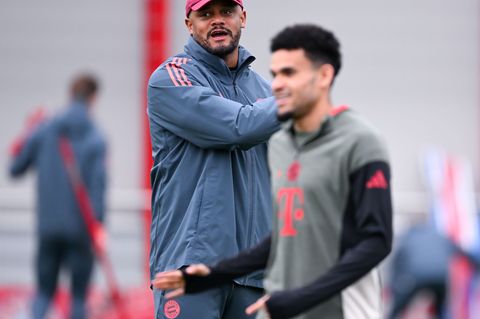 Bayern-Trainer Vincent Kompany (l). Foto: Sven Hoppe/dpa