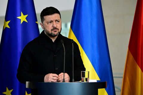 Ukrainischer Präsident Selenskyj am Dienstag im Kanzleramt in Berlin