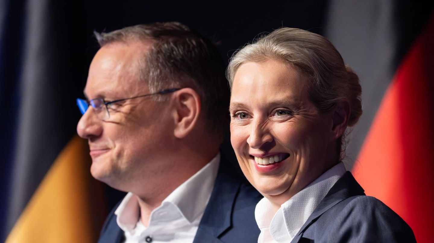 Die AfD-Vorsitzenden Tino Chrupalla und Alice Weidel