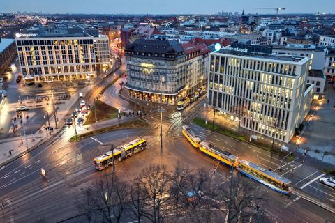 Der Willy-Brandt-Platz in Leipzig