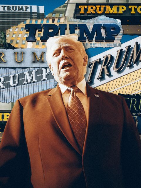 Trump und sein Name, der überall zu sehen ist