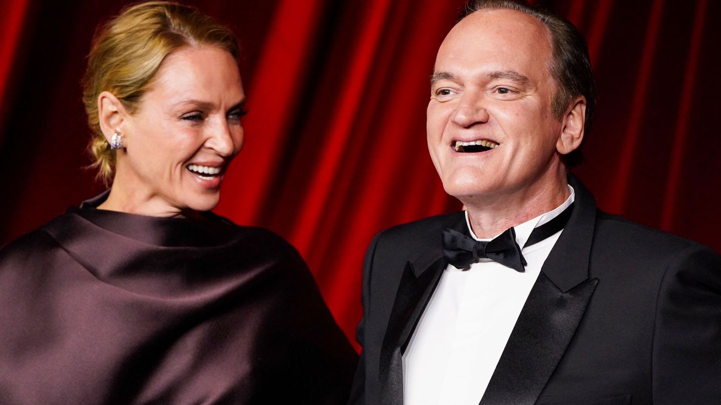 Uma Thurman und Quentin Tarantino im Jahr 2024. (Archivbild) Foto: Jordan Strauss/Invision/AP/dpa