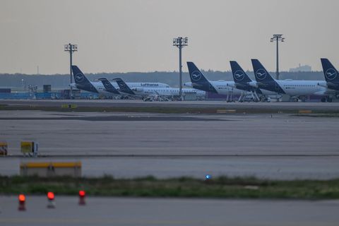 Stillstand bei Lufthansa in Frankfurt. Foto: Hannes P. Albert/dpa