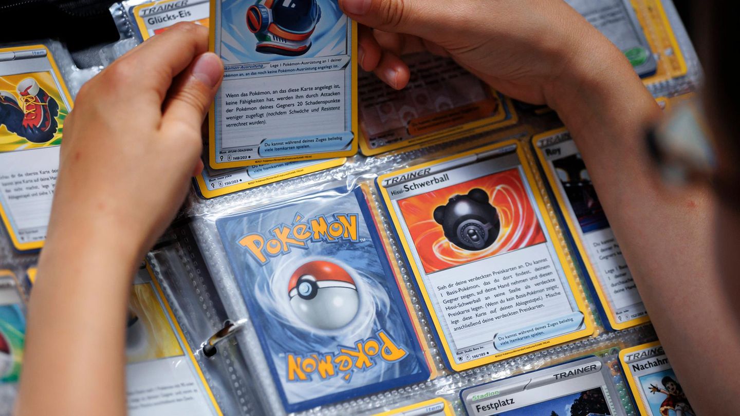 Pokémon-Karten im Sammelordner