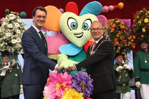 Ministerpräsident Wüst eröffnet die Landesgartenschau. Foto: Oliver Berg/dpa