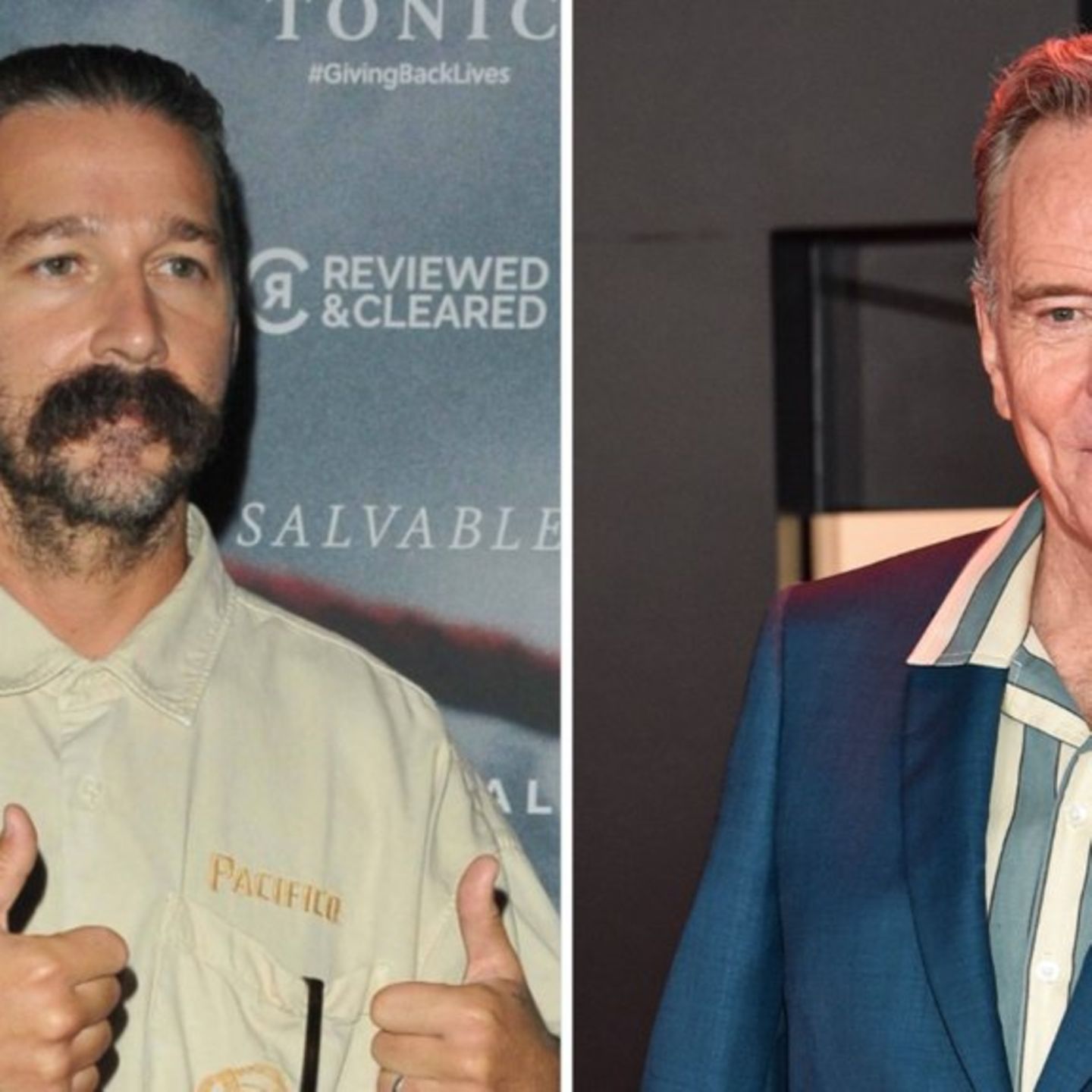 Bryan Cranston (r.) hatte eine Spitze für seinen Kollegen Shia LaBeouf in petto.