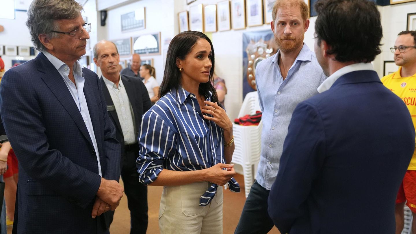 Meghan und Harry sprechen mit einem Überlebenden des Bondi-Anschlags
