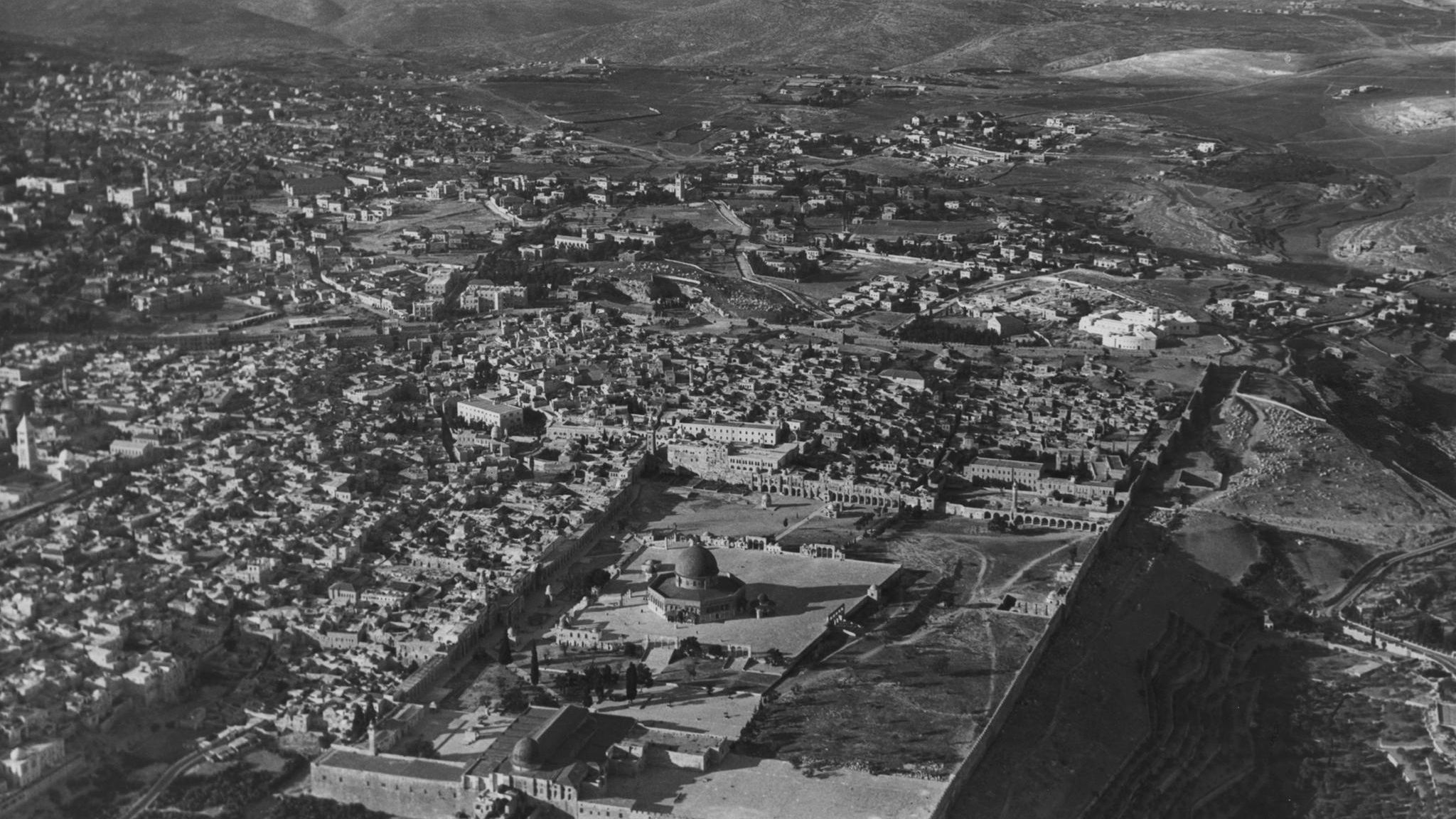 Zweistaatenlösung: Luftbild von Jerusalem mit Tempelberg