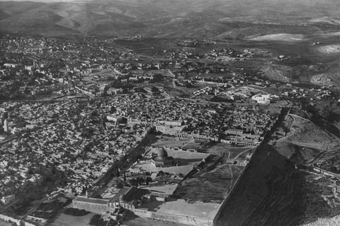 Zweistaatenlösung: Luftbild von Jerusalem mit Tempelberg