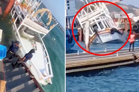 Eine Fähre sinkt in Thailand.