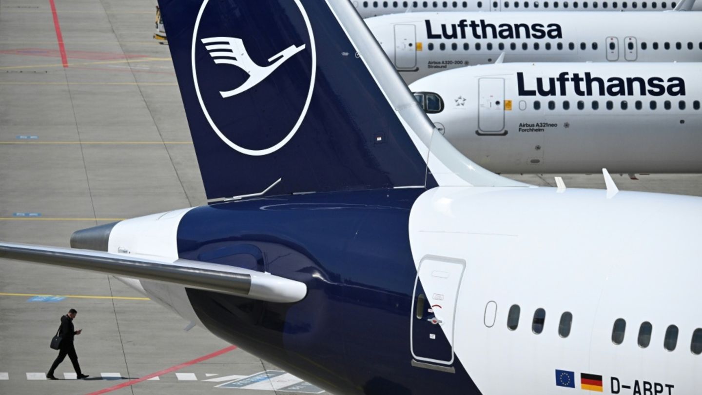 Lufthansa-Maschinen am Frankfurter Flughafen