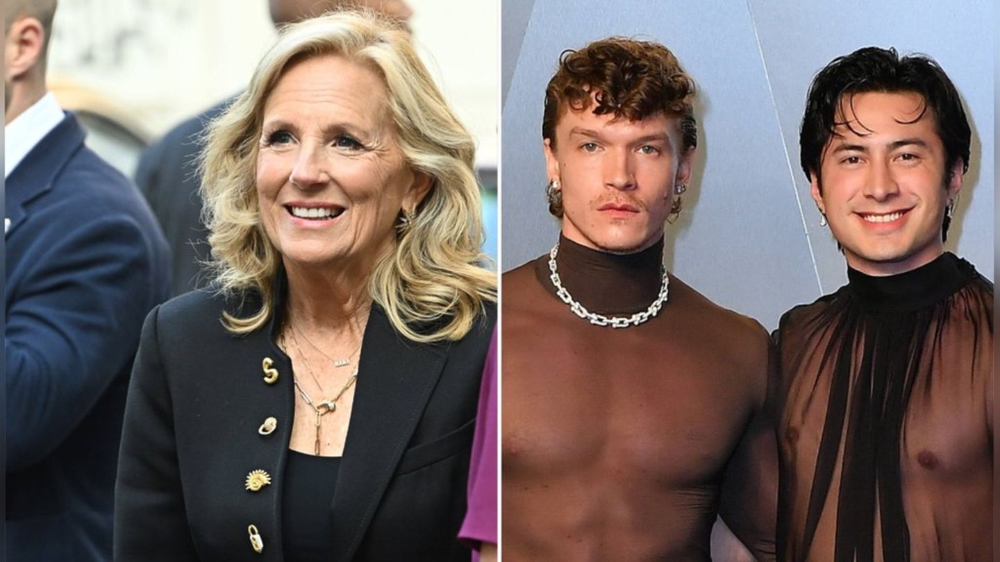 Jill Biden wird nicht mit Connor Storrie und Hudson Williams (re.) drehen.