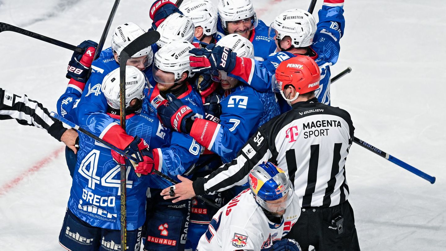 Nach 2019 mal wieder im Finale: die Adler Mannheim. (Archivbild) Foto: Uwe Anspach/dpa