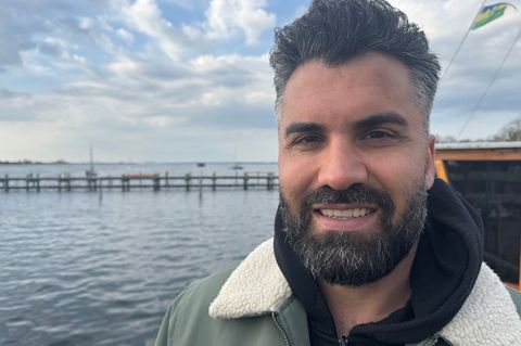 Ali sagt, er habe zuvor noch nie einen Wal gesehen. Foto: Christopher Hirsch/dpa