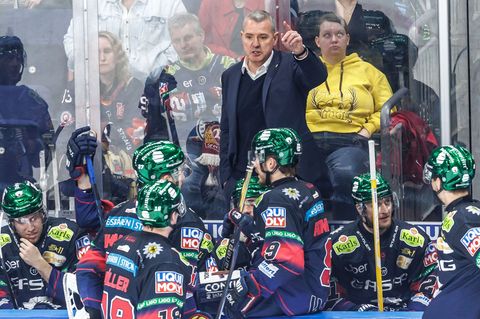 Die Eisbären Berlin um Coach Serge Aubin benötigen zum Einzug ins DEL-Finale einen Auswärtssieg bei den Kölner Haien. Foto: Andr