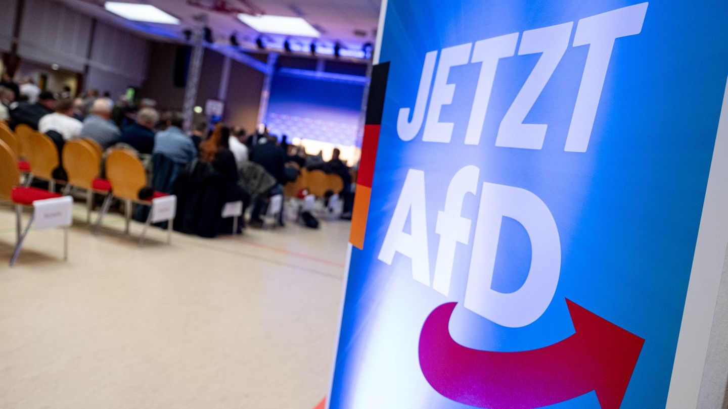 Personen nehmen am Parteitag der AfD Berlin mit Wahl der Landesliste für die Wahl zum Abgeordnetenhaus 2026. (Archivbild) Foto: