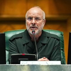 Mohammed Bagher Ghalibaf, Irans Parlamentspräsident, in einer Sitzung des Parlaments (Archivfoto)