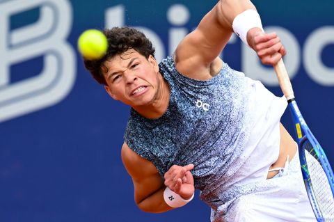 US-Profi Ben Shelton im Münchner Finale gegen Flavio Cobolli aus Italien. Foto: Sven Hoppe/dpa