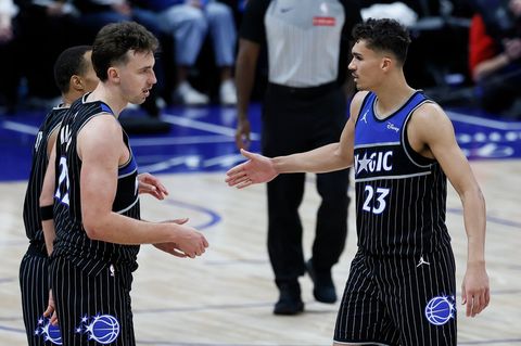 Zwei Europameister mit gutem Start: Franz Wagner (links) und Tristan da Silva haben mit den Magic den Auftakt in die Playoffs ge