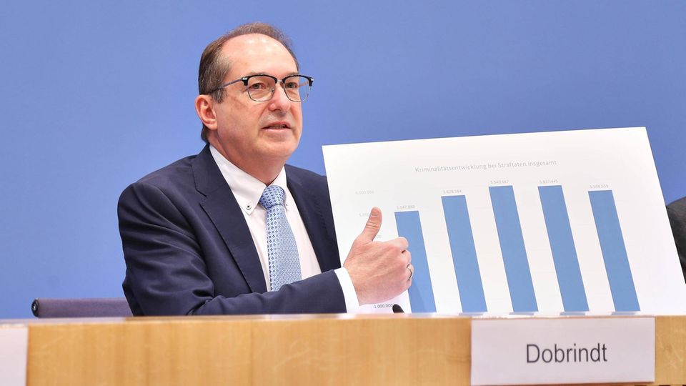 Bundesinnenminister Alexander Dobrindt stellt die polizeiliche Kriminalstatistik für das Jahr 2025 vor.