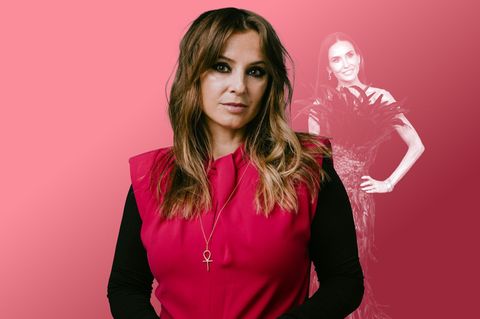 stern-Montage: Jagoda Marinić und eine sehr dünne Demi Moore im Hintergrund