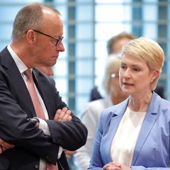 Uneins bei Rentenreform: Friedrich Merz und Manuela Schwesig