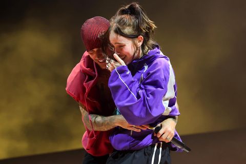 Justin Bieber und Billie Eilish auf der Bühne des Coachella-Festivals