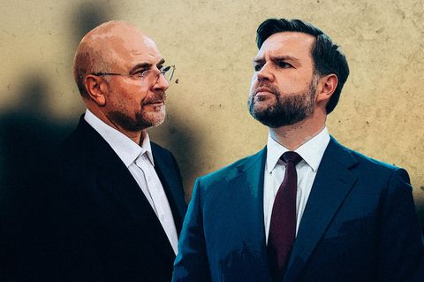 Irans Parlamentssprecher Mohammed Bagher Ghalibaf und US-Vizepräsident J. D. Vance