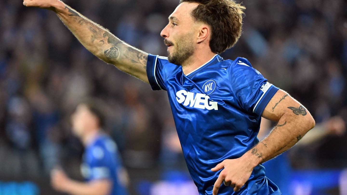 Schießt künftig keine Tore mehr für den KSC: Fabian Schleusener. (Archivbild) Foto: Uli Deck/dpa