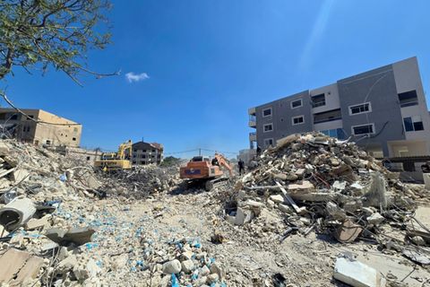 Zerstörtes Gebäude im Südlibanon