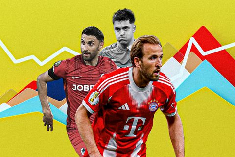 Eine Montage mit Fußballspielern