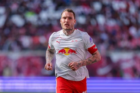 Kapitän und Verteidiger David Raum von RB Leipzig fällt gegen Union verletzt aus. (Archivbild) Foto: Jan Woitas/dpa