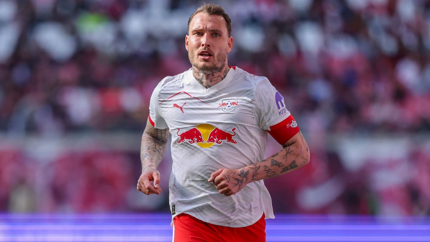 Kapitän und Verteidiger David Raum von RB Leipzig fällt gegen Union verletzt aus. (Archivbild) Foto: Jan Woitas/dpa