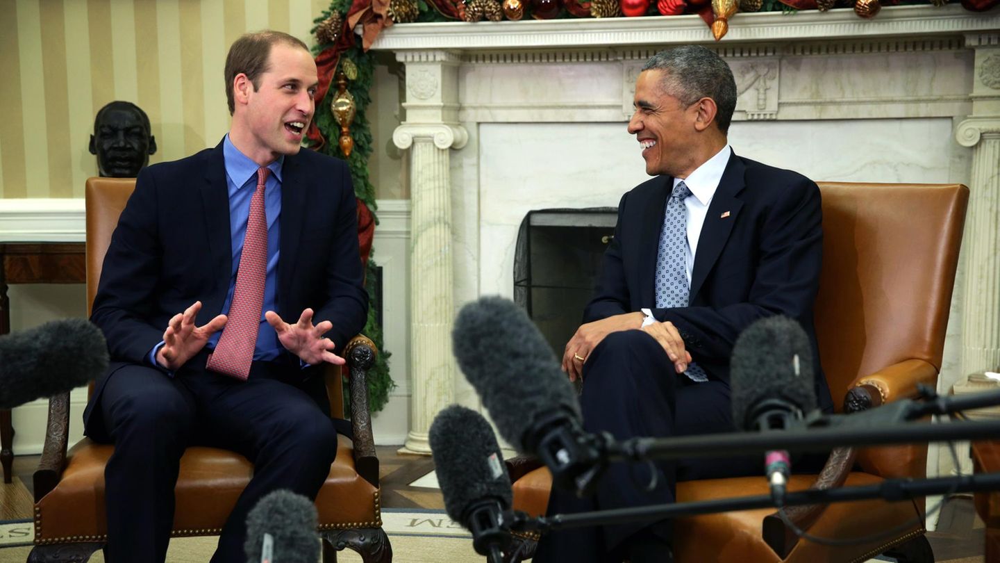 Britische Royals: Prinz William 2014 bei Barack Obama im Weißen Haus